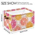 thumbnail image 4 of Yayeee 2 Pack Canvas Storage Basket with Handles for Shelves Fabric Bins Closet Organizer, Orange Grapefruit Slices, 4 of 8