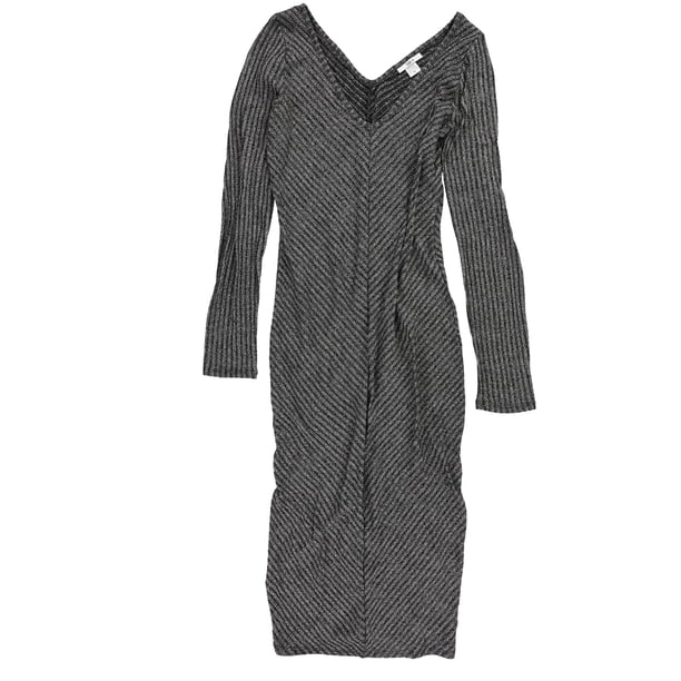 bar III Vestido ajustado acanalado para mujer, Metálico, Mediano
