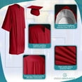 thumbnail image 6 of Endea Graduation Matte Red Graduation Gown  Cap, 6 of 9