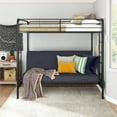DHP Sammie Full over Futon Metal Bunk Bed, Black