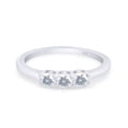 thumbnail image 2 of 0.45cttw Round Cut Moissanite Lab Created Diamond Three Stone Engagement Wedding Ring for Women 14K White Gold Plated Sterling Silver Ring Size-6, 2 of 9