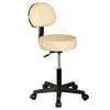 Master Massage Pneumatic Rolling Massage Stool with Backrest Cream