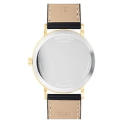 MOVADO Swiss Museum Classic Black Dial Mens Gold Slim Leather Watch
