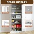 thumbnail image 6 of WARMMUSE  Metal Display Cabinet with Glass Doors, 72" Tall Curio Cabinet with Adjustable Shelves, Freestanding Bookcase Storage Cabinet for Kitchen, Pantry, Bathroom, 6 of 13