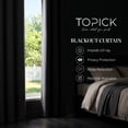 thumbnail image 2 of TOPICK Black Blackout Curtains for Bedroom Thermal Insulated Drapes for Living Room Home Office Rod Pocket Curtains Set of 2 Panels Each 30"W x 84"L, 2 of 12