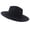 Black, variant on Vintage Cowboy Style Flat Wide Brim Faux Suede Fedora Outdoor Sun Hat-Rust Red