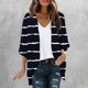 thumbnail image 2 of Mujeres de Manga Larga Tops de Moda Casual Impresión Suelta Cubrir Blusa de Cárdigan, Poliéster Suave Manga 3/4, 2 of 6