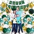 thumbnail image 4 of Birthday Decoration, Balloons Birthday Set Green Gold Metallic Balloons for Girls Boys Women Men with Paper Pompoms, Happy Birthday Banner, Confetti Balloons for Birthday Decoration, 4 of 7