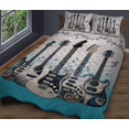 thumbnail image 3 of Lotusprinthandmade Elegant Guitar Quilt Bedding Set (Fold Hem) 5 Sizes (Made in Vietnam) (70x80), Elegant Guitar-Themed Quilt Bedding, Musical Instrument Design Bedding Set, 3 of 5