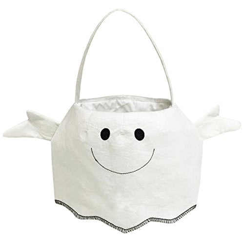 Off the Wall Toys White Ghost Trick or Treat Candy Bag for Halloween