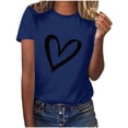 thumbnail image 1 of Diufon Hauts de la Saint-Valentin pour Femmes, Tunique Décontractée à Manches Courtes, Chandail à Col Rond, Blouse Tendance Mignonne à Imprimé Graphique, 1 of 6