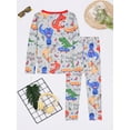 thumbnail image 3 of ATAIKU Toddler Boy Dinosaur Pajamas Set Kids Long Sleeve Tee and Pants Sleepwear Baby Boy Pjs Jammies 1-12Y, 3 of 12