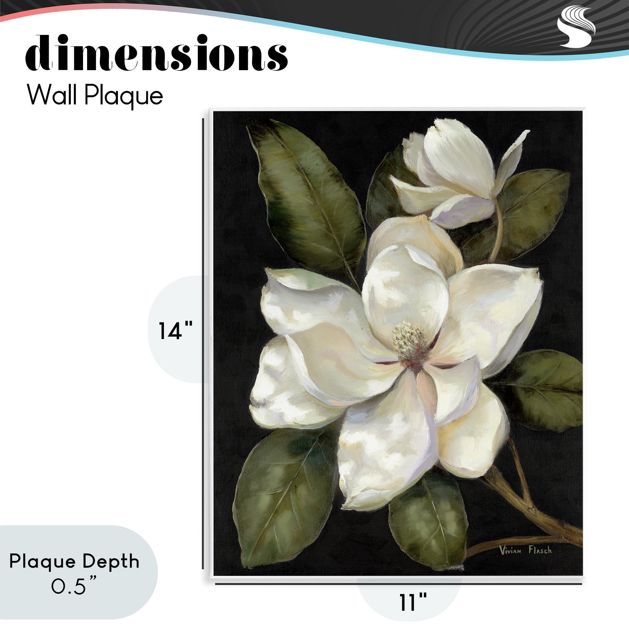 Stupell Industries Blooming Magnolia Buds Wall Plaque Art, design by Nan