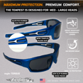 thumbnail image 5 of Bikershades Motorcycle Riding Safety Sunglasses Foam Padded Men Women Wind-Proof Blue Frame, 5 of 8