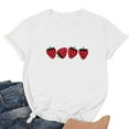 thumbnail image 2 of Strawberry T-Shirts for Women Fruit Graphic Print Short Sleeve Crew Neck Tees Garden Clothing Gardener Gift Tops, 2 of 3