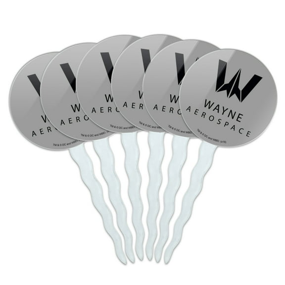 Justice League Movie Wayne Aerospace Cupcake Picks Toppers Decoration Set of 6