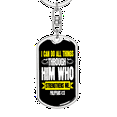 thumbnail image 5 of He Strengthens Me White Philippians 4:13 Stainless Steel or 18k Gold Premium Swivel Dog Tag Keychain, 5 of 9