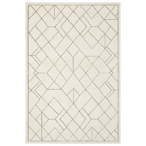 Oriental Weavers Raylan Area Rug - RAY06 - 3'3" x 5' - in Ivory/ Taupe - Modern Style, Stain Resistant, Family and Pet Friendly , Entrway, Bedroom Rug