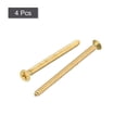 thumbnail image 3 of Uxcell Tornillos de Madera de Latón M6x80mm, Conector Autoperforante de Cabeza Plana Phillips, Paquete de 4, 3 of 5