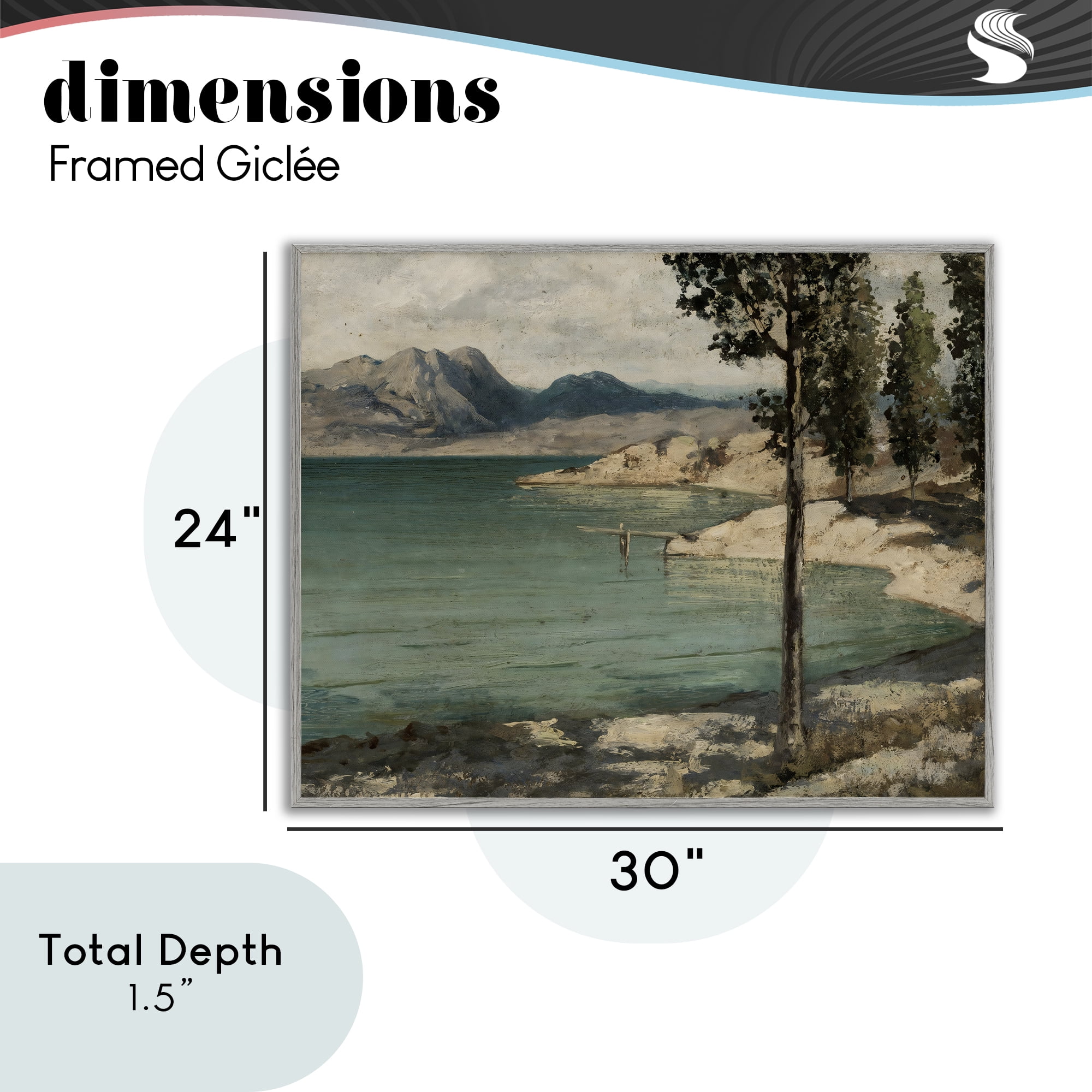 Stupell Industries Tranquil Shore with Trees Gray Framed Giclee Art, design by Arlington Prints