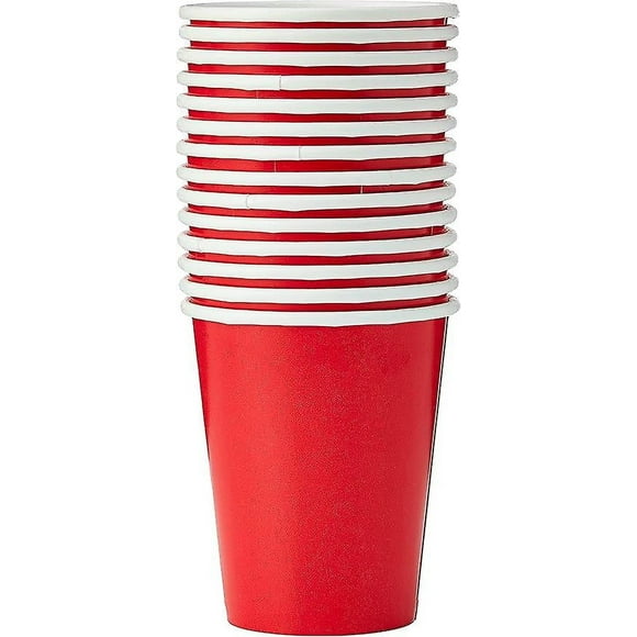 9 Oz 250ml Solid Paper Cups (red, 20pcs) | Elegant Ruby Red Theme