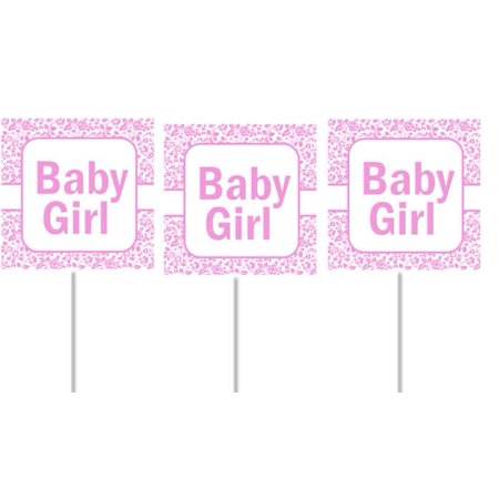 Pink Floral Baby Girl Baby Shower Party Cupcake Picks 24pack Pink Floral Baby Girl Baby Shower Party Cupcake Picks 24pack