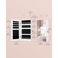 thumbnail image 6 of SONGMICS Mirror Jewelry Cabinet Armoire with Built-in LED Lights Wall or Door Mounted Jewelry Storage Organizer Hanging Mirror Cabinet White, 6 of 7