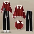 thumbnail image 6 of KPOPLK Kids Girls Uniform Outfit for Back to School Long Sleeve Collar Shirt and Loose fit Pant Teen Girls Clothes Set 6-14Years,Size 7-8 Years, 6 of 6