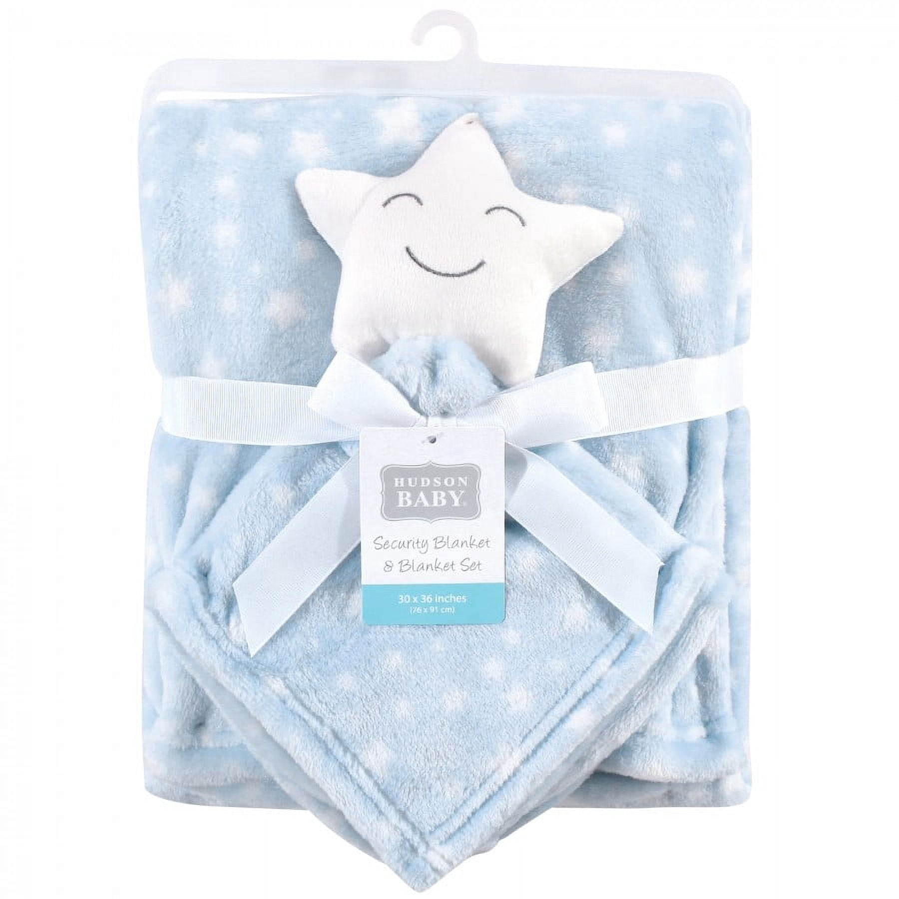 Hudson Baby Infant Boy Plush Blanket with Security Blanket, Star Boy, One Size