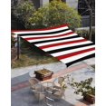 thumbnail image 3 of Sun Shade Sail 8'x10' Red Black Stripes Rectangle Sun Shade Sails Canopy Waterproof White Classic Striped Outdoor Sunshades Sand UV Block Cover Shades Cloth for Patio Backyard Garden Deck Porch Lawn, 3 of 9