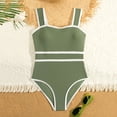 thumbnail image 5 of Girls One Piece 9-10Y Swimsuits Size Sleeveless Striped Tank Summer Beach Swimwear Casual Big Kids Swimsuit, 5 of 9
