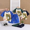 thumbnail image 4 of eczipvz Boy Clothes 3t Toddler Boy Clothes Boys Summer Outfits Cotton Short Sleeve T-Shirt & Shorts Set Green 4-5 Years, 4 of 4