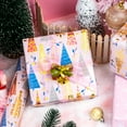 thumbnail image 2 of HOMERAL Christmas Wrapping Paper Roll - Pink Gift Wrap with Christmas Trees, Branches, Snowflakes - Perfect for Christmas - 17 Inch X 33 Feet, 2 of 7
