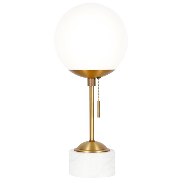 Evelyn&Zoe Modern Marble Table Lamp with White Globe Shade - Walmart.com