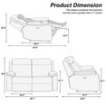 thumbnail image 3 of Belffin Recliner Loveseat Power Reclining Sofa Memory Foam Recliner Sofa For Living Room or Office, Angle Adjustable With Broad Armrest And Footrest,Grey, 3 of 9