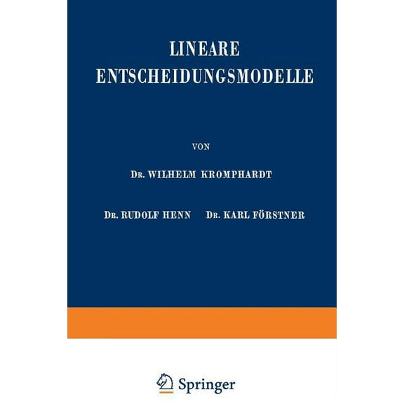 Lineare Entscheidungsmodelle, (Paperback)