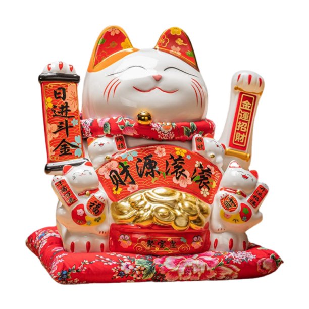 Figura de cerámica, estatua de gato de la , artesanía, obra de arte, regalo, adorno coleccionable, escultura para estantería, mesa, centro de Estilo A