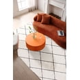 thumbnail image 6 of Stylish Round MDF Coffee Table With Handcrafted Relief Detail 35.43 Inch Bright Orange Modern Living Room Centerpiece, 6 of 8