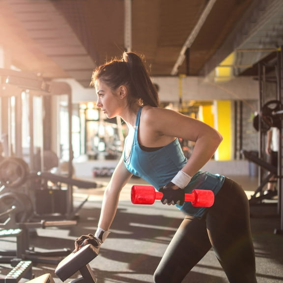 AURARMLET 6pcs Dumbell Set Red Wood for Kids Home Exercise Activities