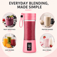 thumbnail image 4 of Portable Blender Travel Juicer Smoothie Juicer Cup - Four Blades in 3D, Fruit Mixing Machine with 2000mAh USB Rechargeable Battery, 4 of 9