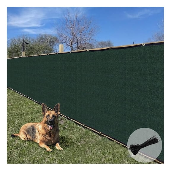 Sunrise 8' x 8' Privacy Fence Screen with Grommets, Outdoor Windscreen Fence Covering Privacy Screen UV Blockage for Backyard Garden Patio, Zip Ties Included (Green)