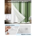thumbnail image 3 of No Hook Cloth Fabric Shower Curtain with Snap in Liner, Forest Green Ombre Stripe Waterproof Shower Curtains Set with See Through Top Window, Farmhouse Simple Striped Bath Curtains Shower 72"x96", 3 of 6