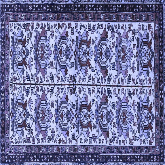 Ahgly Company Machine Washable Indoor Square Persian Blue Traditional Area Rugs, 7' Square