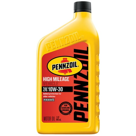 (3 Pack) Pennzoil High-Mileage 10W-30 Motor Oil, 1 qt (3 pack)