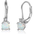 thumbnail image 1 of Pendientes de aro de plata de ley 925 Pendientes de ópalo Joyas de cumpleaños para mujer,, 1 of 5