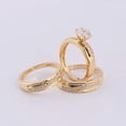 thumbnail image 2 of Diastar Jewels His & Her Round Cut Cubic Zirconia 14K Yellow Gold Finish Wedding Engagement Trio Ring Set, 2 of 6