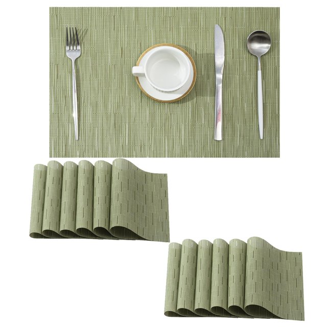 Individuales Leetaltree Verde Guisante Juego de 12 Resistentes al Calor