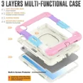 thumbnail image 4 of Case for iPad Air 11 inch M2 M3 2025 2024 6th 7th Generation, Shockproof Protective Cover with Screen Protector, Rotating Stand, Hand/Shoulder Strap, Pencil Holder, 4 of 6