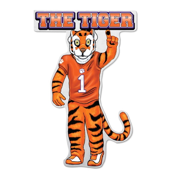 Rico Industries NCAA Clemson Tigers Mascot Shape Cut Pennant - Home and Living Room DÃ©cor - Soft Felt EZ to Hang