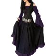 thumbnail image 1 of FcBaudy Robes pour Femmes, Robes d'Été pour Femmes Médiévales Européennes et de Cour Coupe Ajustée à Lacets Ourlet Grand Robe Patchwork Ensemble Robe Femme, 1 of 6